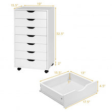Load image into Gallery viewer, 7-Drawer Chest Storage Dresser Floor Cabinet Organizer with Wheels
