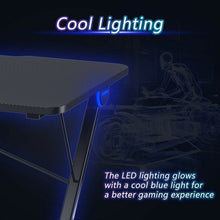 Load image into Gallery viewer, Z Shape Gaming Desk w/ LED Lights
