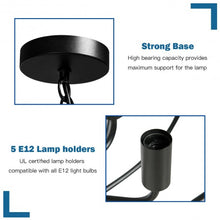 Load image into Gallery viewer, 16" Folding Rotatable Chandelier 5 Lights Metal Ceiling Lamp
