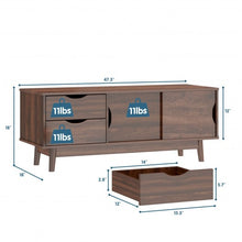 Load image into Gallery viewer, TV Stand for TV up to 60&quot; Media Console Table Storage with Doors-Walnut
