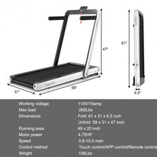 Load image into Gallery viewer, 4.75HP 2 In 1 Folding Treadmill with Remote APP Control-White
