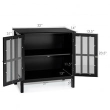 Load image into Gallery viewer, Glass Door Sideboard Console Storage Buffet Cabinet-Black
