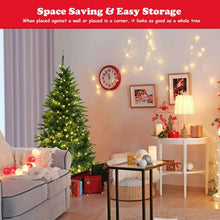 Load image into Gallery viewer, 5&#39; / 6&#39; Prelit Artificial Half Christmas Tree with 8 Flash Modes-5&#39;
