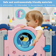 Load image into Gallery viewer, 18-Panel Portable Indoor Outdoor Play Fence with Educational Toys
