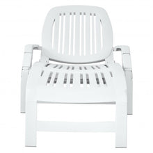 Load image into Gallery viewer, Adjustable Patio Sun Lounger with Weather Resistant Wheels-White
