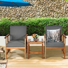 Load image into Gallery viewer, 3PC Solid Wood Outdoor Patio Sofa Furniture Set-Gray
