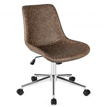 Load image into Gallery viewer, Leather Armless Adjustable Mid-Back Office Chair
