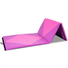 Load image into Gallery viewer, 4&quot; x 10&quot; x 2&quot; Gymnastics Mat Folding Portable Exercise Aerobics Fitness-Purple
