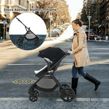 Load image into Gallery viewer, Foldable High Landscape Baby Stroller with Reversible Reclining Seat-Black
