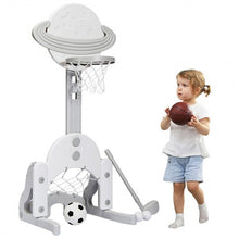 Load image into Gallery viewer, 3 in 1 Kids Basketball Hoop Set with Balls-White
