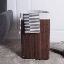 Load image into Gallery viewer, Corner Bamboo Hamper Laundry Basket-Brown
