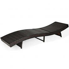Load image into Gallery viewer, Patio Folding Adjustable Rattan Chaise Lounge Chair with Cushion-Turquoise
