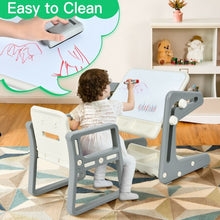 Load image into Gallery viewer, 2 in 1 Kids Easel Table and Chair Set  with Adjustable Art Painting Board
