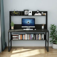 Load image into Gallery viewer, Storage Writing Desk Computer Desk with Hutch &amp; Bookshelf-Gray
