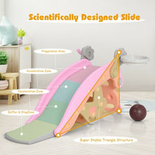 Load image into Gallery viewer, 4-in-1 Toddler Slide and Rocking Horse Playset with Basketball Hoop-Pink
