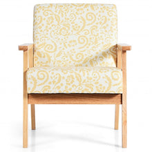 Load image into Gallery viewer, Modern Accent Armchair Fabric Lounge Chair with Rubber Wood Leg-Yellow
