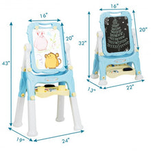 Load image into Gallery viewer, Kids Height Adjustable Double Side Magnetic Art Easel-Blue
