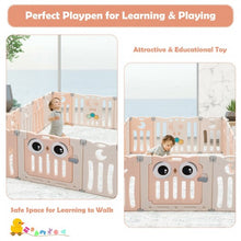 Load image into Gallery viewer, 16-Panel Baby Activity Center Play Yard with Lock Door -Pink
