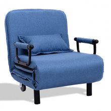 Load image into Gallery viewer, Convertible Folding Leisure Recliner Sofa Bed-Blue
