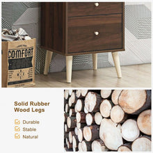 Load image into Gallery viewer, 2-Drawer Nightstand Beside End Side Table with Rubber Legs-Walnut
