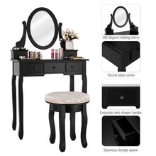 Load image into Gallery viewer, Vanity Makeup Table Set Bedroom Furniture with Padded Stool
