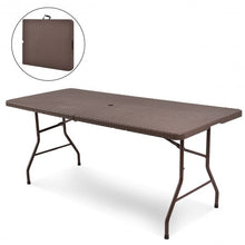 Load image into Gallery viewer, 6&#39; Portable Folding Rattan Table
