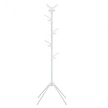 Load image into Gallery viewer, Stand Hat Coat Metal Rack with Folding Base-White
