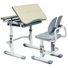 Load image into Gallery viewer, Height Adjustable Kids Study Desk and Chair Set-Gray
