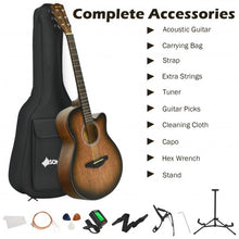 Load image into Gallery viewer, 40&quot; Full Size Cutaway Acoustic Guitar Starter Guitarra Bundle Kit -Coffee
