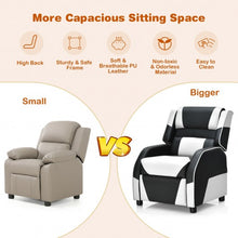 Load image into Gallery viewer, Kids Youth PU Leather Gaming Sofa Recliner with Headrest and Footrest-White
