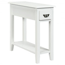 Load image into Gallery viewer, 2 Tier End Bedside Sofa Side Table Narrow Nightstand-White
