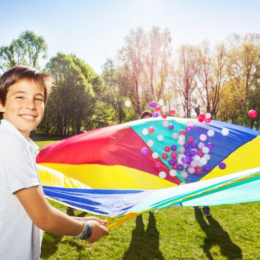 Outdoor Kids Folded Play Parachute with 8 Resistant-Handles-6 ft