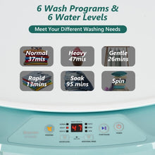 Load image into Gallery viewer, 8lbs Portable Fully Automatic Washing Machine with Drain Pump-Green
