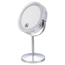 Load image into Gallery viewer, 7&quot; Double-Sided Makeup Mirror 18 LED Lights 7x Magnification Vanity Beauty

