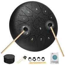 Load image into Gallery viewer, Steel Tongue Handpan Drum 13 Notes 12�-Black
