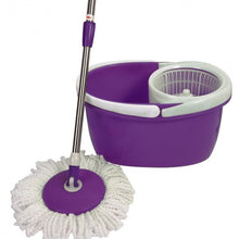 Load image into Gallery viewer, Rotating Head Easy Magic Floor Mop Bucket2 Heads Microfiber Spin Spinning-purple
