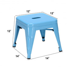 Load image into Gallery viewer, Set of 4 Lightweight  Stackable Metal Tolix Kids Stool-Blue
