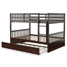 Load image into Gallery viewer, Full over Full Bunk Bed Platform Wood Bed-Brown
