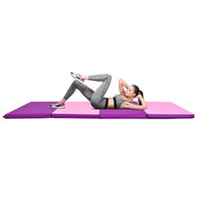 Load image into Gallery viewer, 4 Inch x 8 Inch Folding Gymnastics Panel Mat with Handles Hook-Pink
