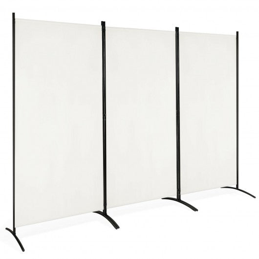 3-Panel Room Divider Folding Privacy Partition Screen for Office Room-White
