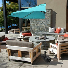 Load image into Gallery viewer, 9Ft Patio Bistro Half Round Umbrella -Turquoise
