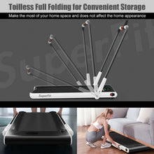 Load image into Gallery viewer, 2-in-1 Folding Treadmill with RC Bluetooth Speaker LED Display-White
