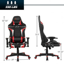 Load image into Gallery viewer, Reclining Swive Massage Gaming Chair-Red
