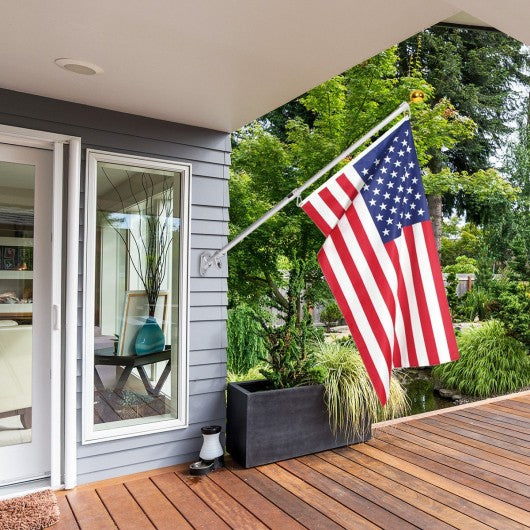 5/6 Ft Telescoping Flagpole Spinning Wall Mount USA Flag Kit-6'