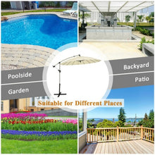 Load image into Gallery viewer, 10 Foot Patio Offset Umbrella Market Hanging Umbrella for Backyard Poolside Lawn Garden-Beige
