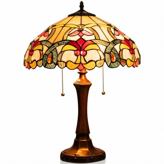 Tiffany-Style Victorian 2-Light Table Lamp with 16
