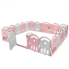 Load image into Gallery viewer, 20-Panel Playpen with Music Box &amp; Basketball Hoop-Pink
