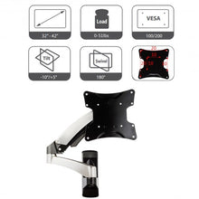 Load image into Gallery viewer, 51 lbs TV Wall Mount Hydraulic Arm Adjustable Monitor Bracket-Silver
