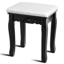 Load image into Gallery viewer, Wooden Vanity Set with 360� Rotating Oval Mirror and Cushioned Stool-Black

