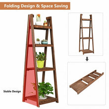 Load image into Gallery viewer, Folding Flower Stand Rack Wood Plant Storage Display Shelf
